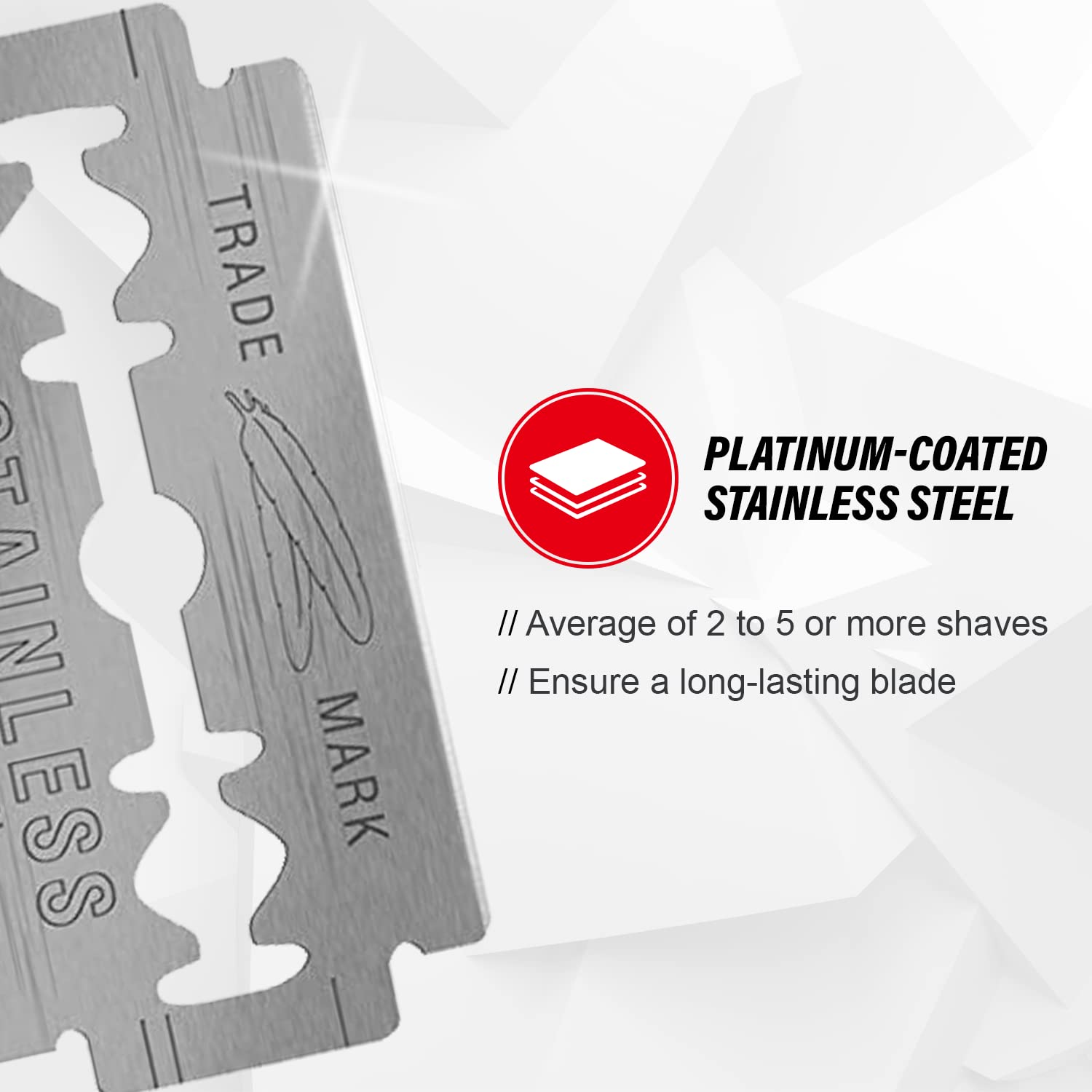 Feather Double Edge Safety Razor Blades - (50 Count) - Platinum Coated Hi-Stainless Steel Razor Blades - Fits Most Safety Razors - Super Sharp for Close Shaves - Made in Japan - Image 4